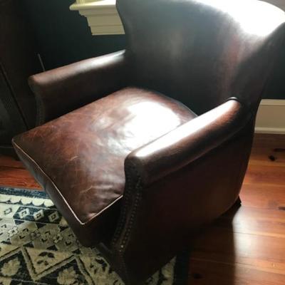 brown leather chair $289 "as is"