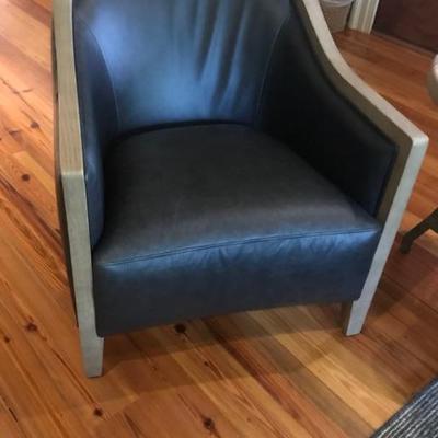 Arhaus black leather armchair $600