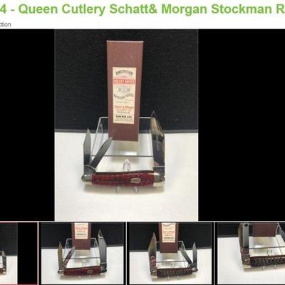 Lot # : 54 - Queen Cutlery Schatt& Morgan Stockman Red Bone
Queen Cutlery Schatt& Morgan Measures: 4