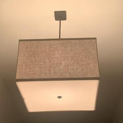 Custom modern square linen pendant lights (3)