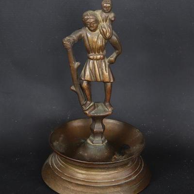 Figural Brass Candlestick, 15th century style