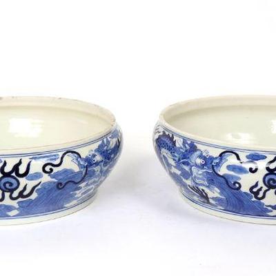Chinese Blue & White Porcelain Planters
