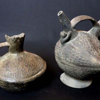 Two Huacos Blackware Vessels