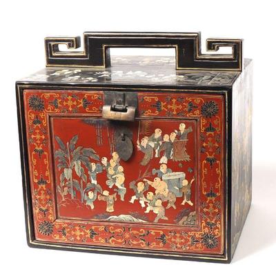 Chinese Lacquered Shadow Puppet Box