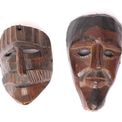 Two Guatemalan Festival Masks