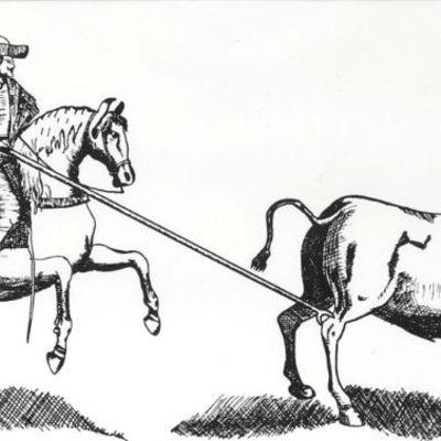 Fine Depiction of the Hocking Knife in Use