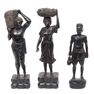 Trio of Wood Carved Statues, Philippines