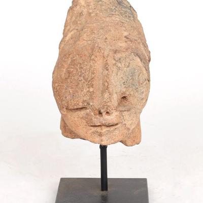Ancient Abstract Terracotta Head, Bura Culture 300-1100 CE