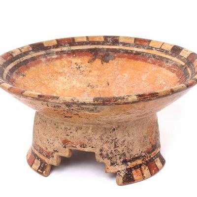 Pre-Columbian Toltec Pedestal Offering Dish, 900-1200 CE