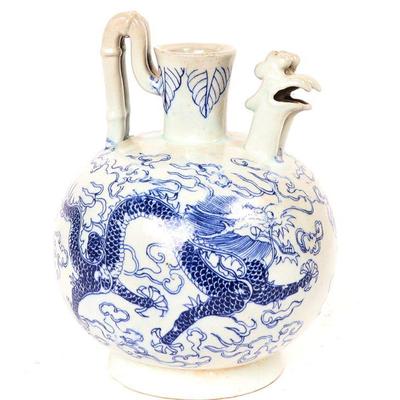 Chinese Double Beak Blue and White Ewer