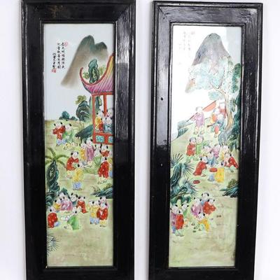 Pair of Chinese Porcelain Plaques