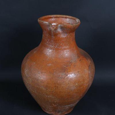 French Redware Milk/Water Jug, 19th C.