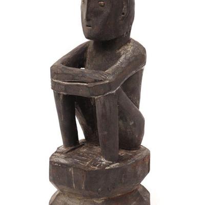 Seated Philippines Wood Carved Bulul, Rice Deity