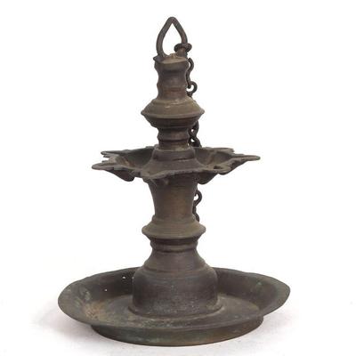 South Indian or Indonesian Handing Oil Lamp, 19th c.