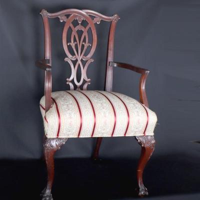 Antique Mahogany Chippendale Arm Chair