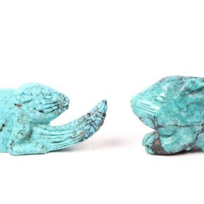 Miniature Turquoise Carved Animals
