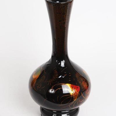 Vintage Japanese Lacquered Fish Vase