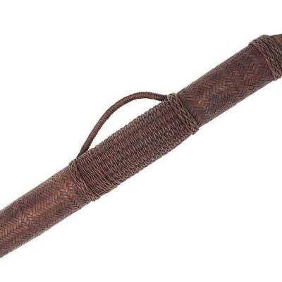 Intricately Braided Rattan Wrapped Bamboo Quiver, 20th Century
