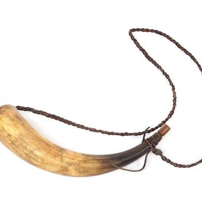 Antique Carved Powder Horn