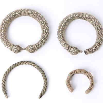 Four Assorted Metal Bracelets, 20th c.