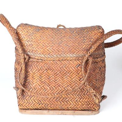 Antique Philippines Woven Ifugao Basket Backpack