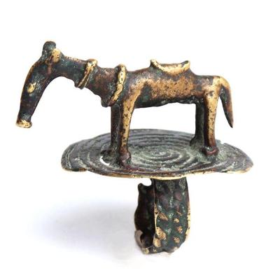 Dogon Gilt Bronze Ring of a Horse, 18th c.