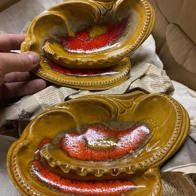 Vintage California lava ashtrays