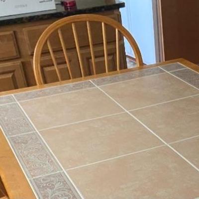 Tile top kitchen table with chairs