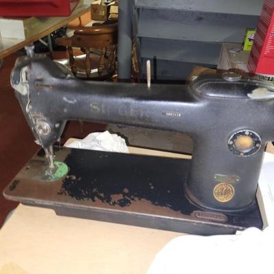 Antique leather sewing machine