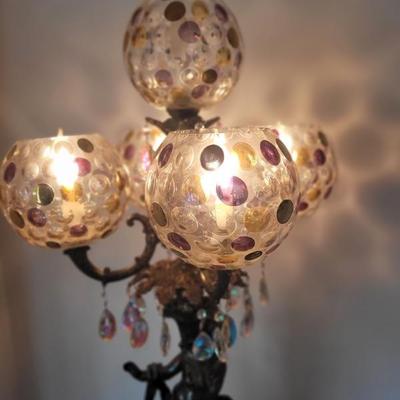Beautiful vintage Cherub , Bohemian Style Parlor Lamp . 