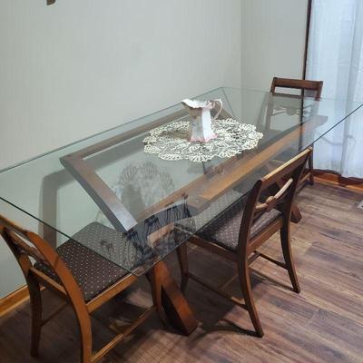 Beautiful wood and glass table