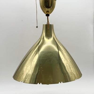 MCM brass retractable pendant light in excellent condition