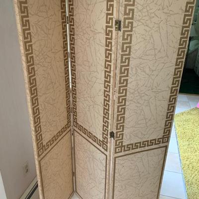 Vtg. 3 panel  folding screen