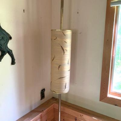 MCM pole lamp with w/ spun fiberglass shade