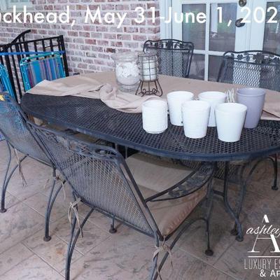 Outdoor Iron Table and Chairs