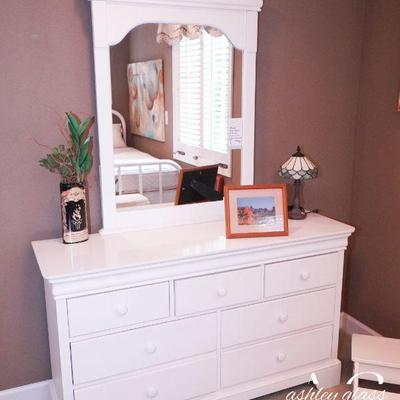 White Dresser with Mirror