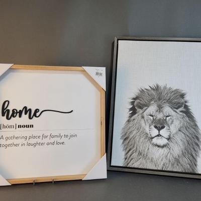 Lot 426 | 'Home' Sign & Lion Print