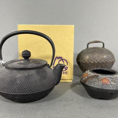 Lot 122 | Cast Iron Teapot & Ceramic From Japan & Bell