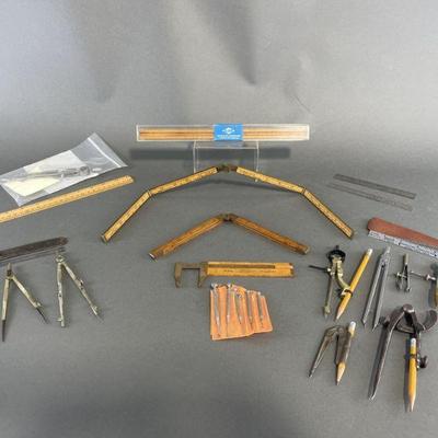 Lot 48 | Vintage Drafting Tools And Measuring Sticks