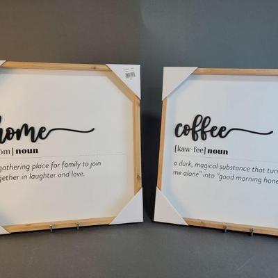 Lot 381 | 'Home' & 'Coffee' Signs