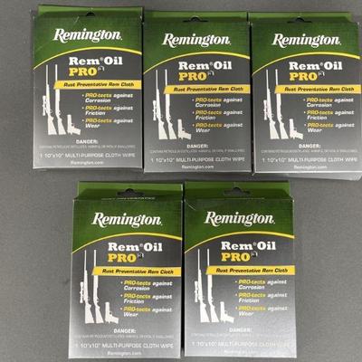 Lot 20 | 5 Remington REM Oil Pro 10" by 10" Cloths