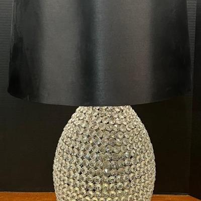 Pier 1 Black Beaded Faux Crystal Table Lamp 