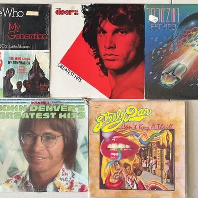 (5) Vintage Vinyl Albums - The Doors, John Denver, Journey, The Who, & Steely Dan
