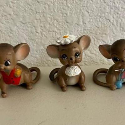 (5) Vintage Josef Originals Japan Mouse Figurines