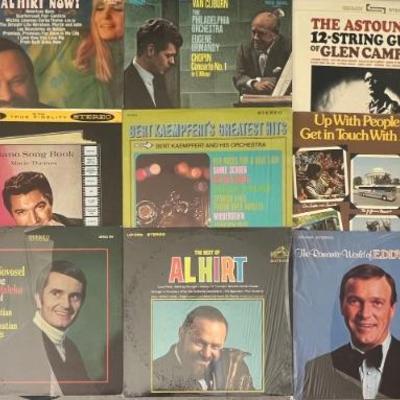 (15) Assorted Vintage Vinyl Albums - Eddie Arnold, Al Hirt, Tom Jones, Glen Campbell, And More