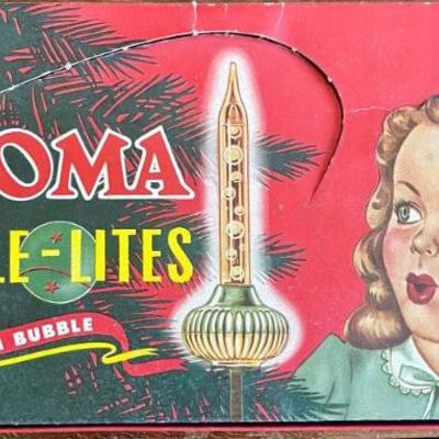 1940 Noma Bubble Lights In Original Box Christmas By Carlisle (As Is) 
