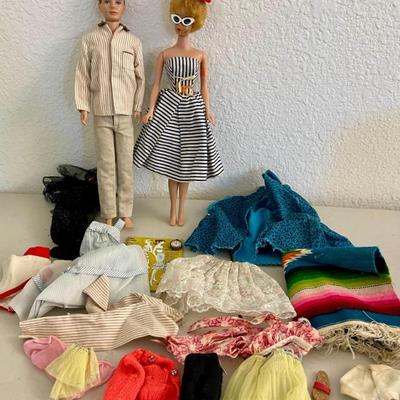 Vintage 1960's Barbie And Ken (as Is) With Accessories 