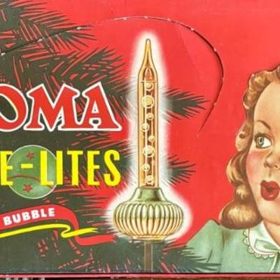 1940 Noma Bubble Lights In Original Box Christmas By Carlisle (as Is) 