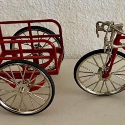 Red 1:10 Scale Die Cast Bike And Tricycle
