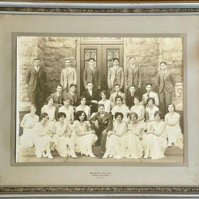 Antique Class Black And White Framed Photograph - Pennsylvania By Blazier & Miller Lebanon PA 